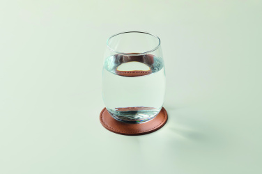 Logo trade advertising products picture of: Round coaster in PU