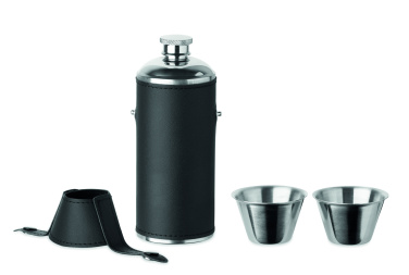 Logo trade promotional gifts image of: Hip flask with shot cups