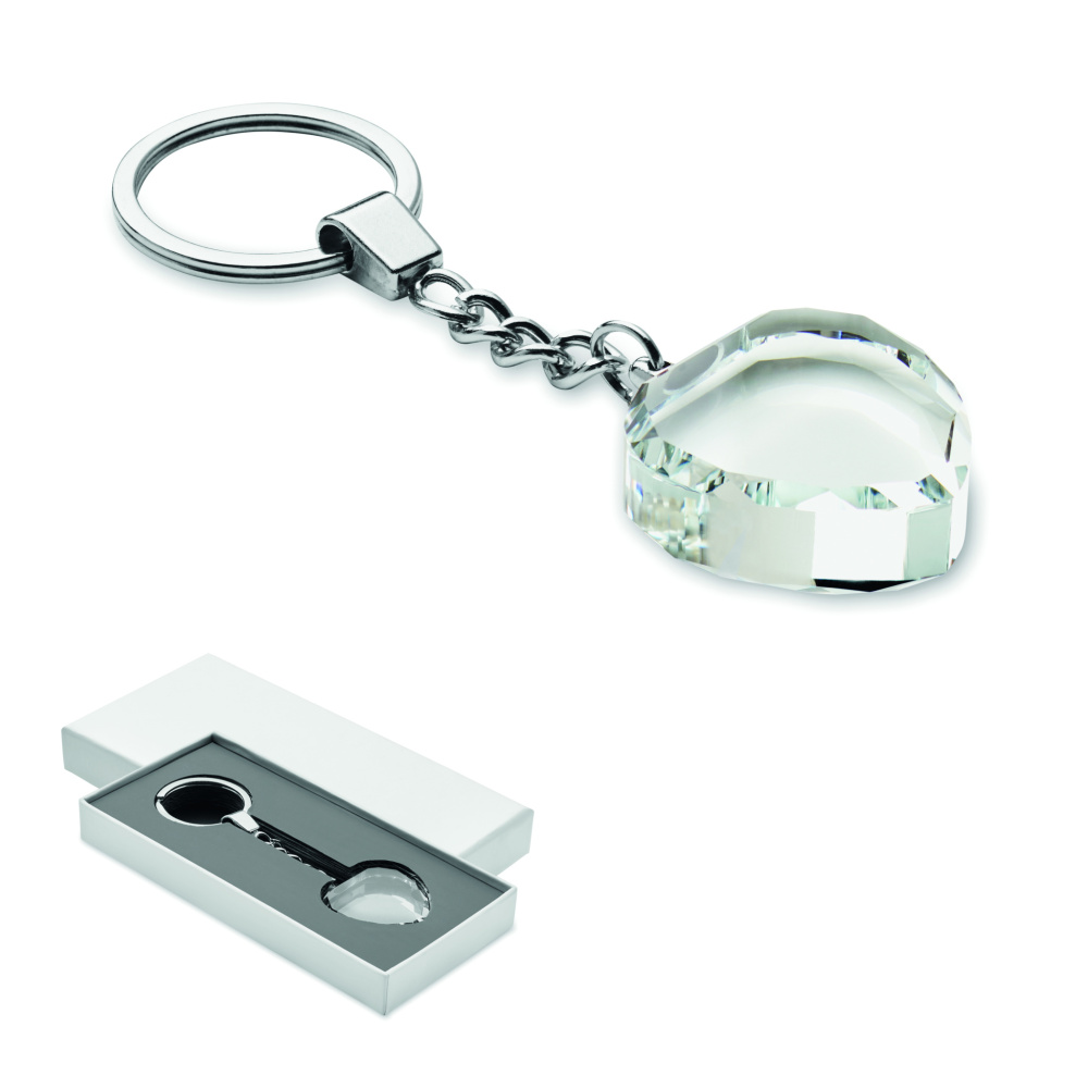 Logotrade advertising product image of: Glass heart award key ring