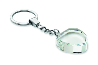 Logo trade advertising products picture of: Glass heart award key ring