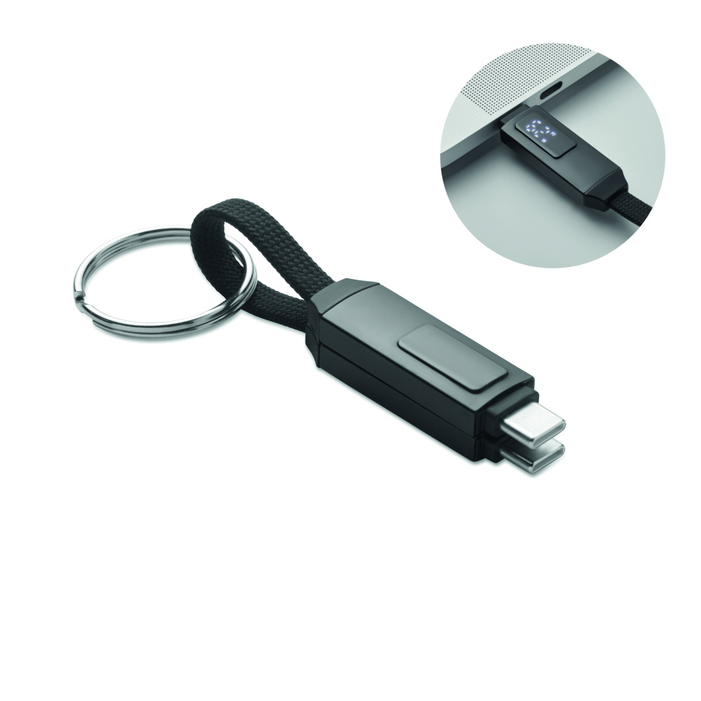 Logo trade corporate gifts image of: 60W charging cable keyring