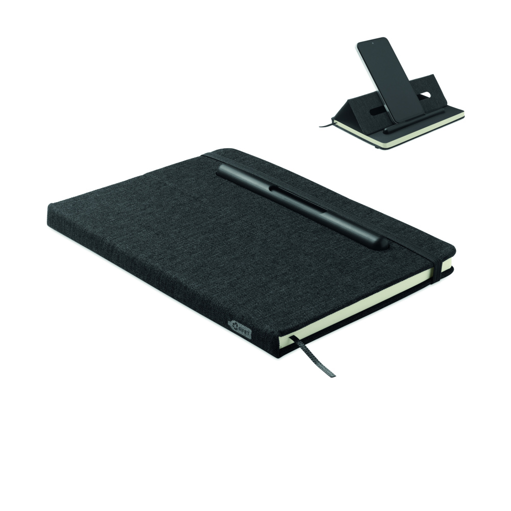 Logo trade corporate gift photo of: A5 notebook with phone holder