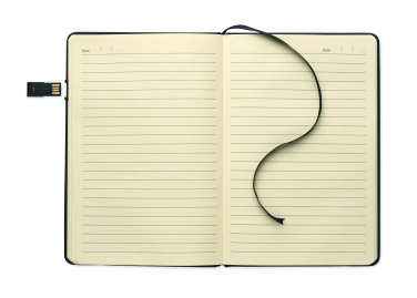 Logo trade promotional product photo of: A5 notebook w/ integrated USB