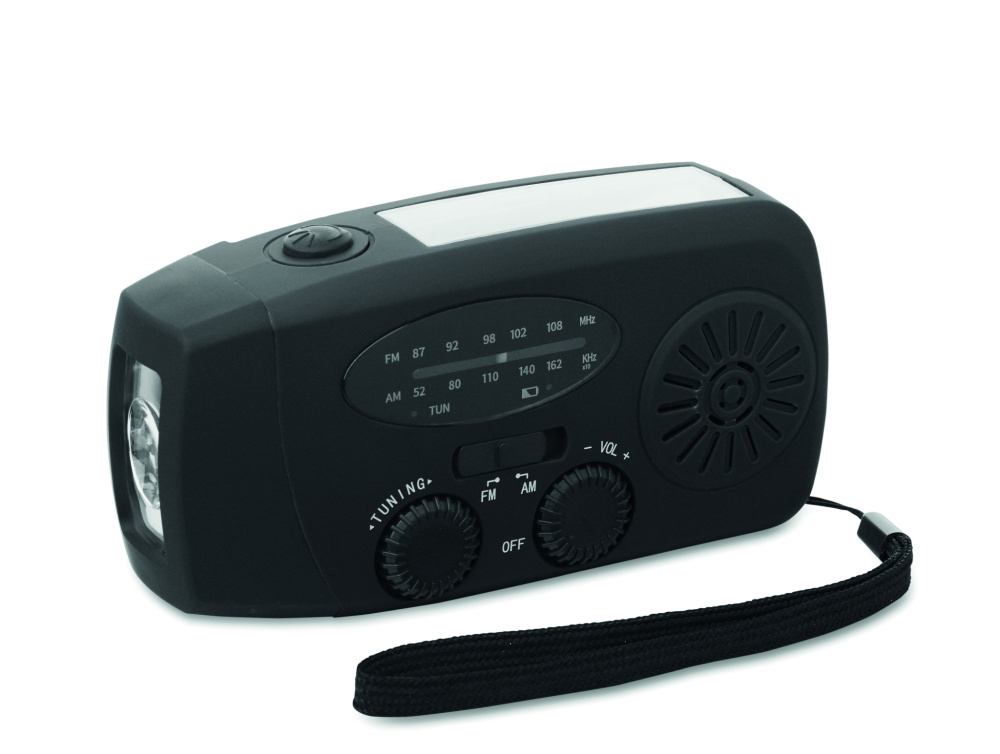 Logo trade promotional gifts image of: Portable radio SOS with LED torch
