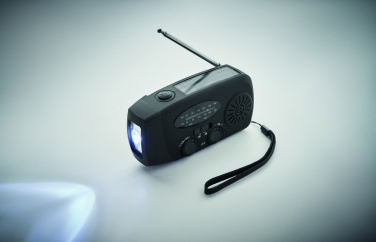 Logo trade promotional items image of: Portable radio SOS with LED torch