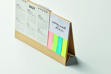 Logo trade business gift photo of: Desk calendar with memo pad