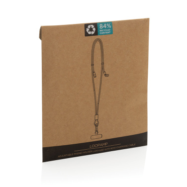 Logo trade promotional merchandise photo of: LoopAmp RCS RPET adjustable phone cord with 60W cable