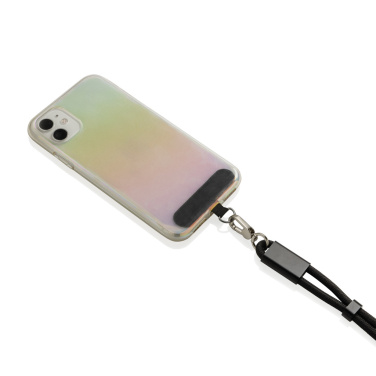 Logo trade promotional gifts picture of: LoopAmp RCS RPET adjustable phone wrist strap 60W cable