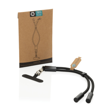 Logo trade business gift photo of: LoopAmp RCS RPET adjustable phone wrist strap 60W cable