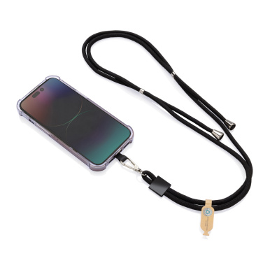 Logotrade advertising products photo of: CarryLoop RCS recycled PET adjustable phone holder lanyard