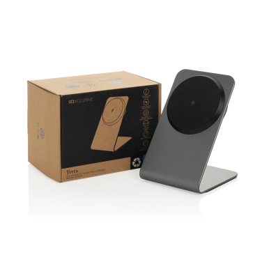 Logotrade advertising product picture of: Terra aluminium 15W magnetic wireless charging phone stand