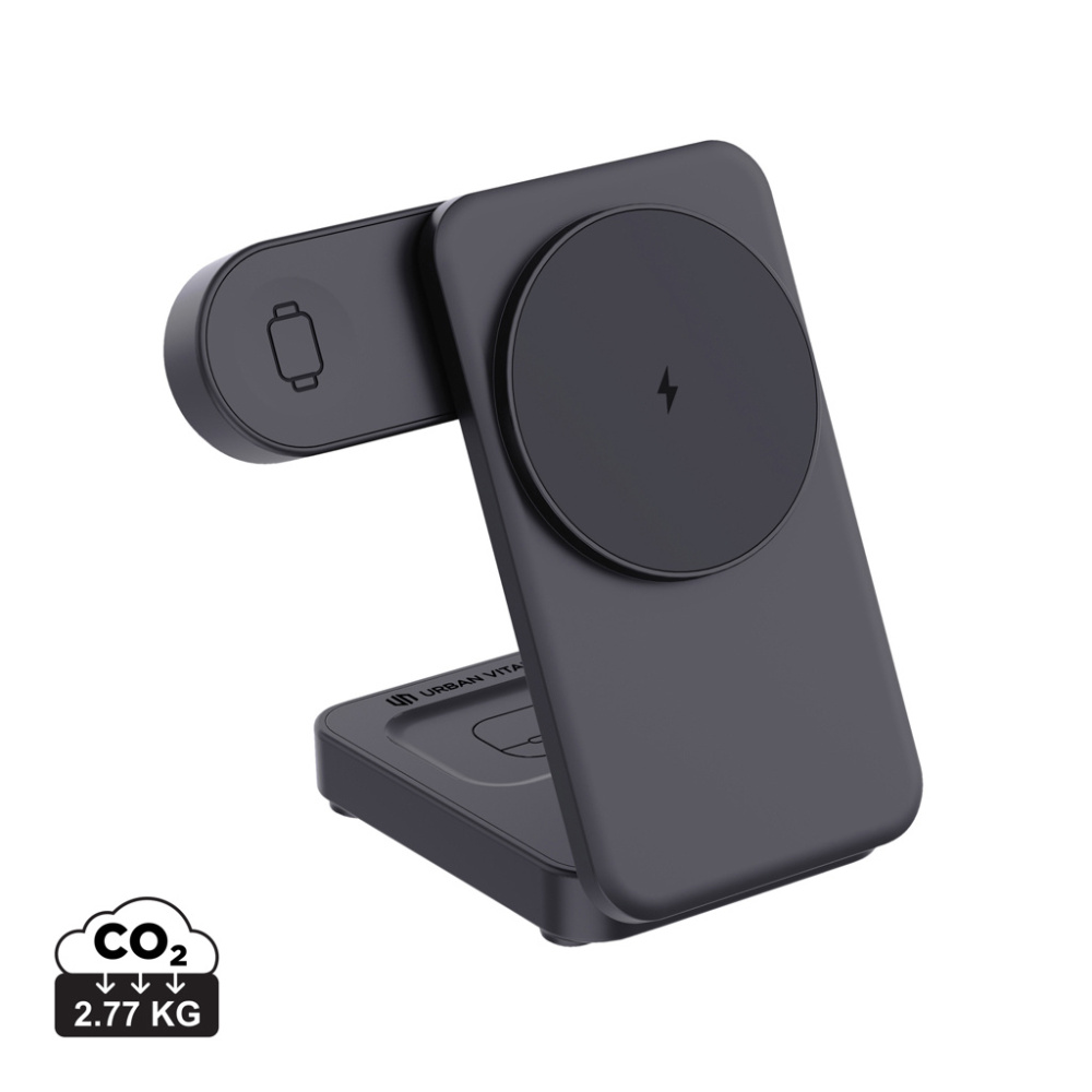 Logotrade promotional gift image of: Urban Vitamin Arcadia RCS rplastic 15W 3in1 magnetic charger