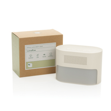 Logo trade promotional merchandise picture of: LumaRise RCS reycled plastic white noise alarm clock
