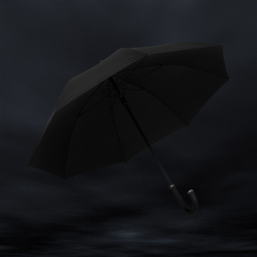 Logo trade corporate gifts picture of: Swiss Peak Vero Aware™ RPET 25” umbrella w luxe handle