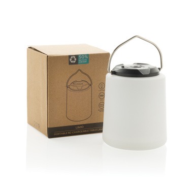 Logo trade business gift photo of: Limio RCS recycled plastic portable re-chargeable table lamp