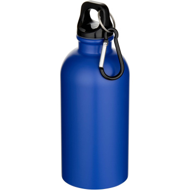 Logotrade promotional item picture of: Oregon 400 ml matte RCS recycled single wall stainless steel water bottle with carabiner