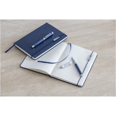 Logo trade promotional products image of: Legato Elegance A5 hard cover notebook and rollerball pen set