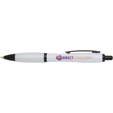 Logo trade promotional giveaways image of: Nash recycled plastic ballpoint pen with black trims (black ink)