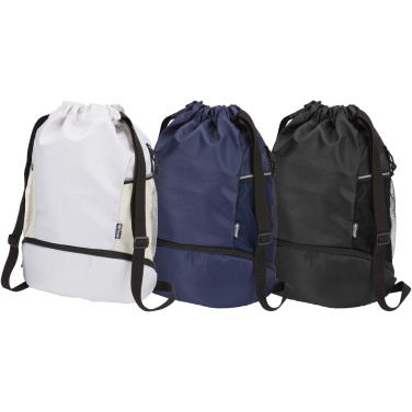 Logo trade promotional products image of: Nomad GRS recycled sports drawstring bag with bottom compartment 18L