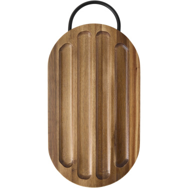 Logotrade business gift image of: Prestige acacia wood chopping board with bread knife