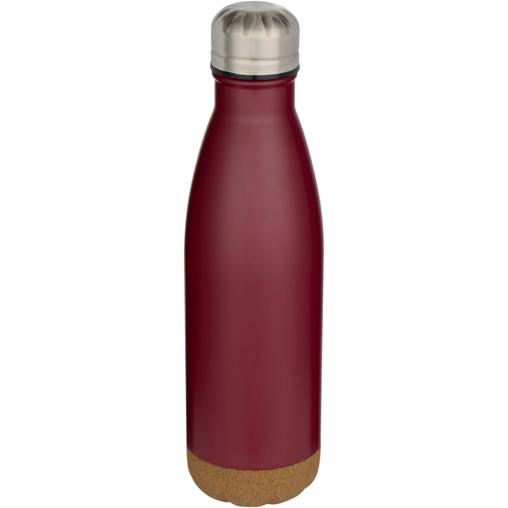 Logotrade promotional products photo of: Cove 500 ml double wall vacuum insulated stainless steel water bottle with cork details