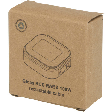 Logo trade advertising product photo of: Gloas 5-in-1 recycled retractable data sync and 100W fast charge cable with smartphone tool kit