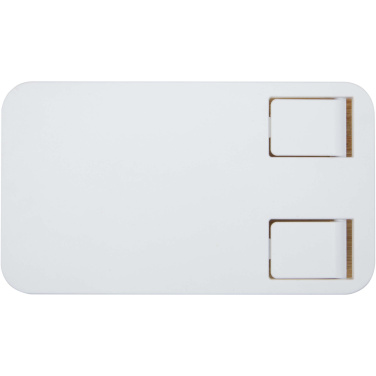 Logotrade corporate gift picture of: Alfirk recycled plastic foldeable desk phone stand with bamboo details