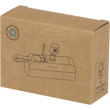 Logotrade promotional gifts photo of: Alnair 5000 mAh 10W recycled plastic Type-C power bank with built-in flip stand and 2-in-1 cable