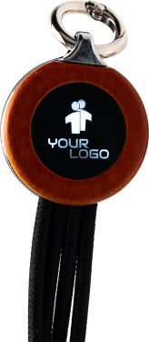 Logotrade promotional merchandise image of: 4-in-1 cable with elighted logo in a wooden casing