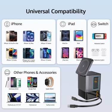 Logotrade promotional item picture of: Urban Vitamin Sacramento 105W GAN charger+retractable cables