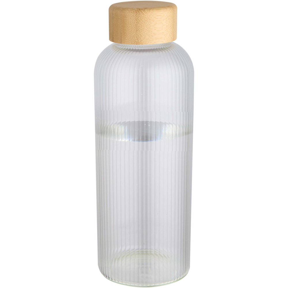 Logo trade corporate gifts image of: Mirage 650 ml single-walled borosilicate glass bottle with bamboo lid