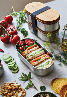 Logotrade promotional products photo of: Black+Blum Stainless Steel Double Bento Box