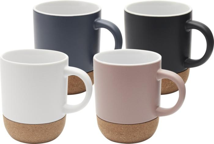 Logo trade promotional item photo of: Billie 300 ml ceramic mug with cork details and matt finish