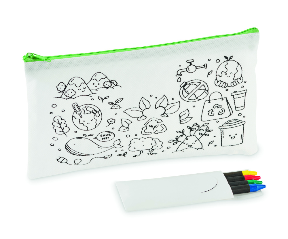 Logo trade promotional products picture of: Pencil case with 4 crayons