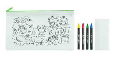 Logo trade promotional merchandise photo of: Pencil case with 4 crayons