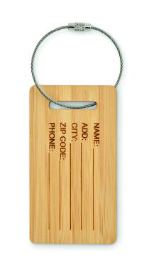 Logotrade promotional product image of: Bamboo luggage tag