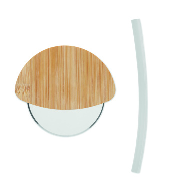 Logotrade promotional giveaway image of: Round bamboo pizza cutter