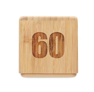 Logo trade promotional merchandise picture of: Bamboo twist snooze timer