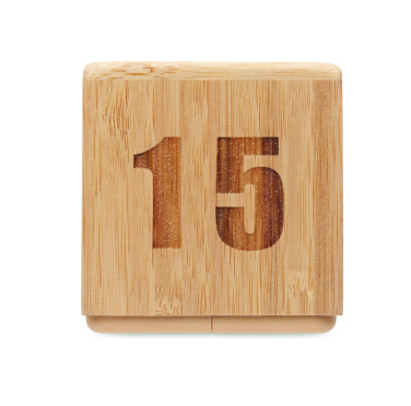 Logotrade promotional items photo of: Bamboo twist snooze timer