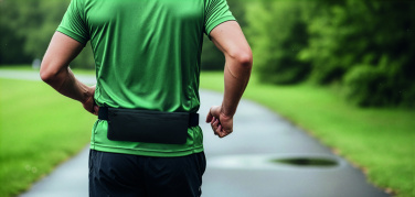 Logo trade promotional merchandise photo of: Sports waist bag 600D RPET