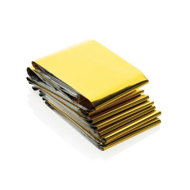 Logo trade promotional gifts picture of: Solra emergency blanket in RCS recycled RPET pouch