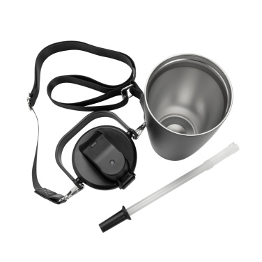 Logo trade business gifts image of: Avira Ayala RCS re-steel duosip lockable crossbody tumbler