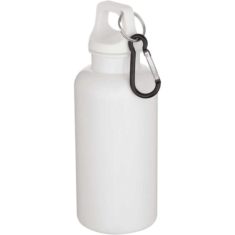 Logotrade promotional items photo of: Oregon 400 ml solid colour RCS recycled plastic water bottle with carabiner