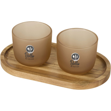 Logotrade promotional merchandise photo of: Male wooden serving tray and glass cups set