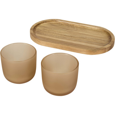 Logotrade business gift image of: Male wooden serving tray and glass cups set