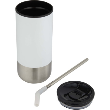 Logo trade business gift photo of: Grayson 480 ml RCS recycled insulated tumbler with straw