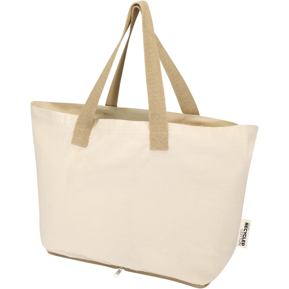 Logo trade promotional items picture of: Sierra 140 g/m² GRS recycled foldable cotton tote bag 7L