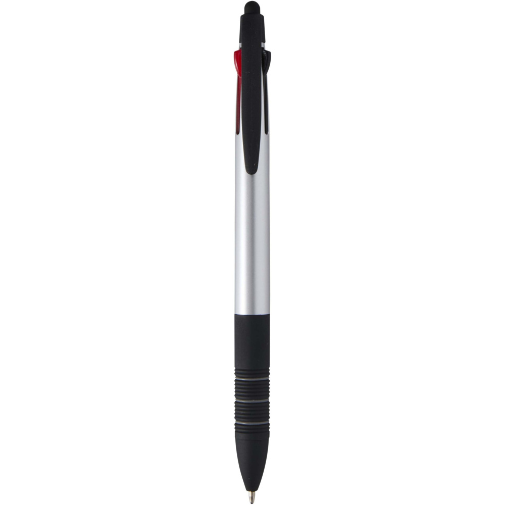 Logo trade promotional merchandise image of: Trine 3-ink RCS recycled ballpoint pen with stylus