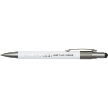 Logo trade promotional merchandise photo of: Rill RCS recycled ballpoint pen with stylus and fidget spinner (black ink)