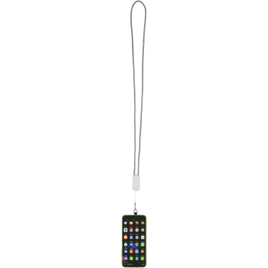 Logo trade promotional gift photo of: Anser recycled plastic smartphone lanyard with 27W 5-in-1 built-in cable